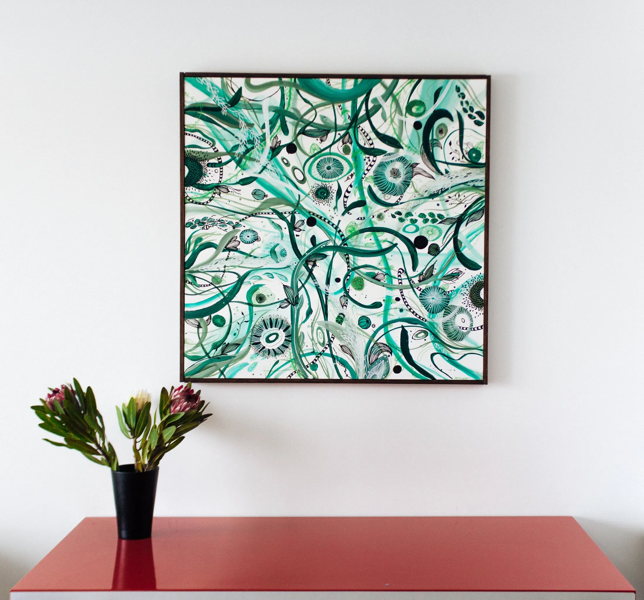 Botanica, acrylic on canvas by Rachel Reinert