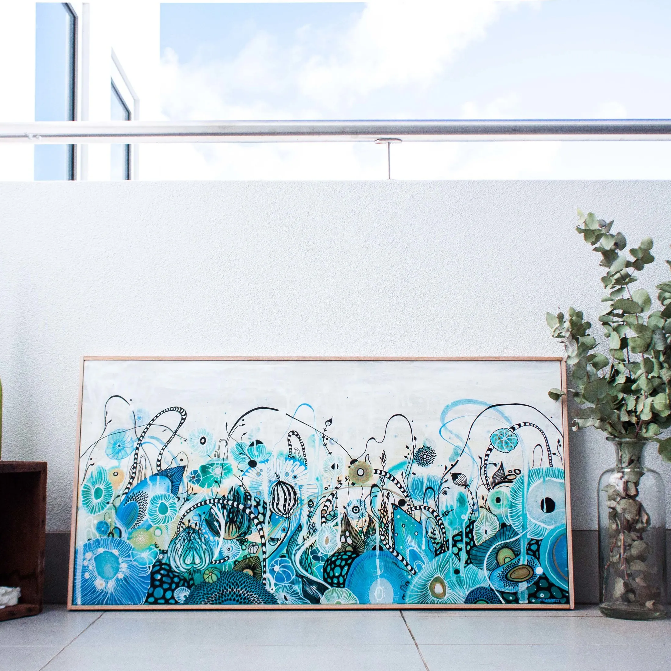 Burst, acrylic on canvas by Rachel Reinert