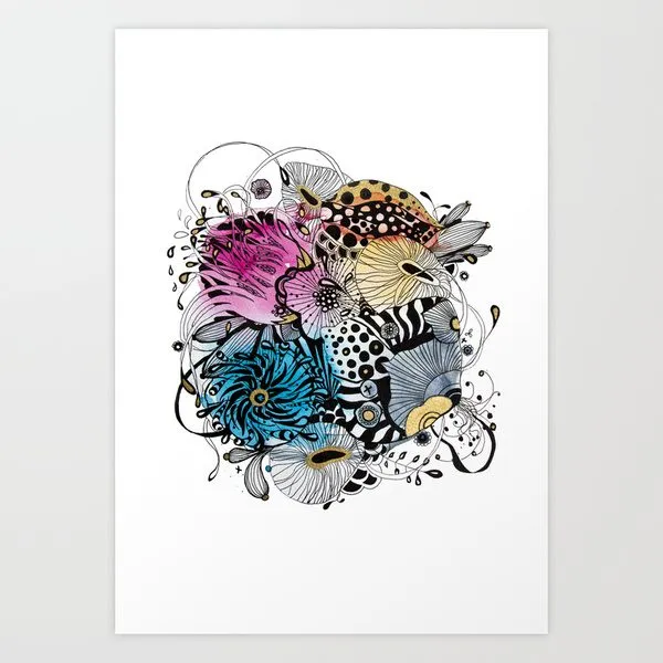 Hatch, acrylic and ink on paper by Rachel Reinert